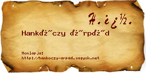 Hankóczy Árpád névjegykártya
